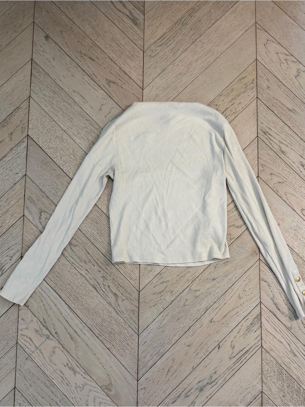J. crew cream ribbed straight neck top